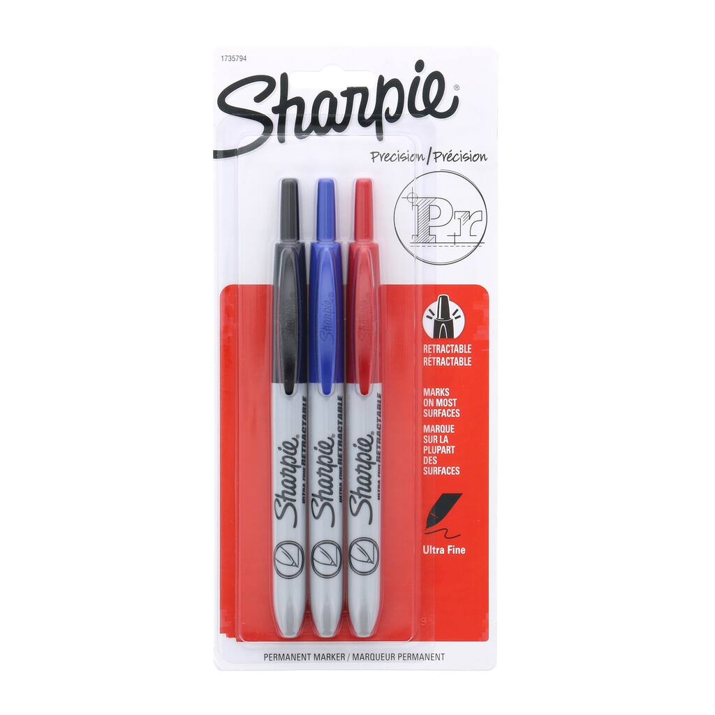 Sharpie Retractable Permanent Marker Ultra Fine Tip Black 1735790